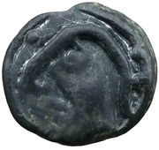 Potin with helmeted head and ringlet obverse image