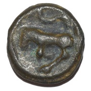 Potin with Devil head Class II, Gaul, 80 BC - 50 BC reverse image