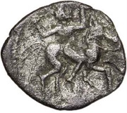 Obol or Quinarius with horseman, Gaul, 200 BC - 100 BC reverse image