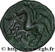 Bronze with confronted wolves and horse, Gaul, 60 BC - 40 BC reverse image