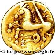 ¼ Stater with intertwined lines, Gaul, 80 BC - 50 BC reverse image