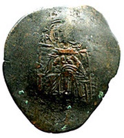 Trachy Bulgarian imitation of trachy of Isaac II Angelos; unknown date and mint reverse image