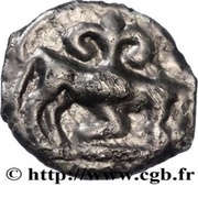 Potin with Bull and Lily Class Ia, Gaul, 60 BC - 40 BC reverse image