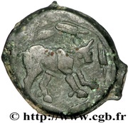 Bronze with ox ARG AMBACT Class I, Gaul, 40 BC - 20 BC reverse image