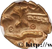 ¼ Stater with boat and rings, Gaul, 70 BC - 50 BC reverse image