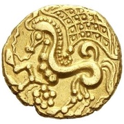 Gold Stater with vertical lines Class II, Gaul, 100 BC - 57 BC reverse image
