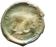 Potin with bucranium reverse image