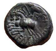 Bronze with three consuls REMO / REMO, Gaul, 60 BC - 40 BC reverse image