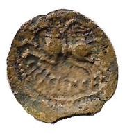 Bronze with helmeted head CRICIRV, Gaul, 50 BC - 40 BC reverse image