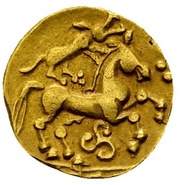 ¼ Gold Stater with Triskeles, Gaul, 150 BC - 100 BC reverse image