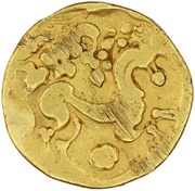 ¼ Stater bust facing right, Gaul, 125 BC - 100 BC reverse image