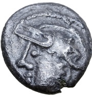 Denier with helmeted head obverse image