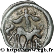 Potin with winged Genius SECISV or SELISV, Gaul, 60 BC - 50 BC reverse image