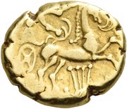 Stater Charioteer facing right; lyre, Gaul, 120 BC - 60 BC reverse image