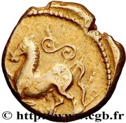 Statère de Vercingetorix cheval à gauche ; S couché et amphore, Gaul, 53 BC - 52 BC reverse image
