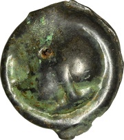 Potin with head facing left and horse obverse image