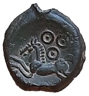 Bronze with three pointed rings ABVDOS, Gaul, 60 BC - 50 BC reverse image