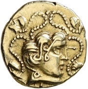 ¼ Gold Stater with small bare head Class I obverse image