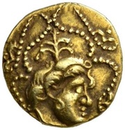 ¼ Gold Stater with plant on head Class V obverse image