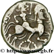 Silver Stater with wheel, Gaul, 60 BC - 50 BC reverse image