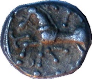 Quinarius at reversed delta KALETEDOY, Gaul, 80 BC - 50 BC reverse image