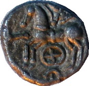 Quinarius with wheel KALETEDOY, Gaul, 80 BC - 50 BC reverse image