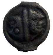 Potin with janiform head OYINDIA obverse image