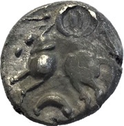 Denier à la tête casquée EFE, Gaul, 90 BC - 10 BC reverse image