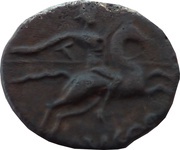 Denier with rider VIRODV / TVROCA, Gaul, 80 BC - 70 BC reverse image