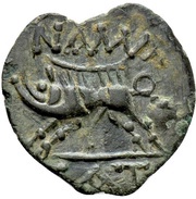 Bronze with boar NAMA SAT, Gaul, 120 BC - 60 BC reverse image