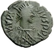 1 Follis In the name of Anastasius I; Sirmium obverse image