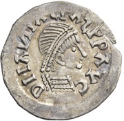 ¼ Siliqua In the name of Anastasius I and Theoderic; Sirmium; retrograde S with angled bust obverse image