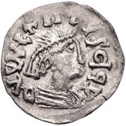 ¼ Siliqua In the name of Justin I and Theoderic; Sirmium; regular S with flat bust obverse image