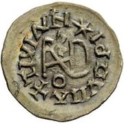 ¼ Siliqua In the name of Justin I and Theoderic; Sirmium; retrograde S with flat bust, Gepid Kingdom, 518-526 reverse image
