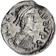 ½ Siliqua In the name of Anastasius I; Sirmium; large bust with SRW obverse image