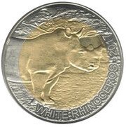 50 Francs CFA White Rhinoceros reverse image