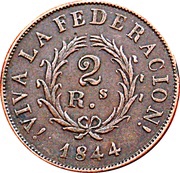2 Reales, Argentina, 1840-1844 reverse image
