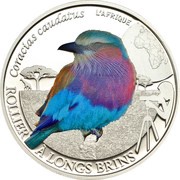 500 Francs CFA Lilac Breasted Roller reverse image
