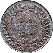 2 Reales, Argentina, 1860-1861 reverse image