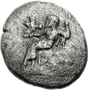 Obol Mantineia obverse image