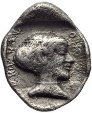 Obol Tegea, Greece (ancient), 465 BC - 460 BC reverse image