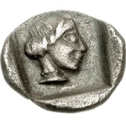 Obol Mantineia, Greece (ancient), 450 BC - 430 BC reverse image