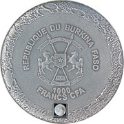 1000 Francs CFA Lunar Meteorite obverse image