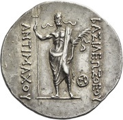 Tetradrachm - Antimachos I Bactra, Greece (ancient), 171 BC - 168 BC reverse image