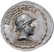 Tetradrachm - Eukratides I, Greece (ancient), 170 BC - 145 BC reverse image