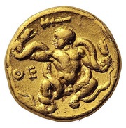 Gold Drachm, Greece (ancient), 395 BC reverse image