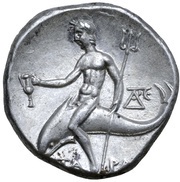 Nomos - Erak-, Daimachos, and Andre-, Greece (ancient), 235 BC - 228 BC reverse image