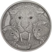 10 000 Francs CFA Smilodon Family, Burkina Faso, 2013 reverse image