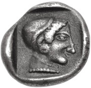 Trihemiobol, Greece (ancient), 500 BC reverse image