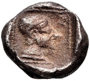 Trihemiobol, Greece (ancient), 500 BC reverse image
